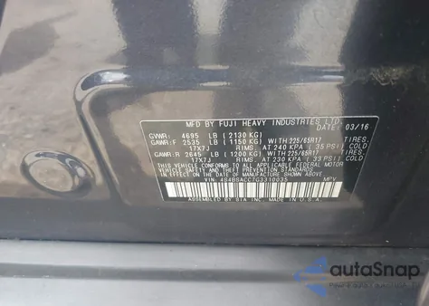 2016 Subaru Outback 2.5I Premium из США, поврежденный, VIN 4S4BSACC7G3310035